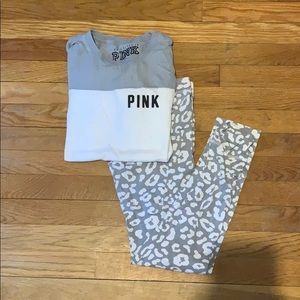 VS PINK Cheetah Print Pajama Set